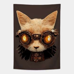 Cat Steampunk Retro Gothic Kitty Portrait Tapestry