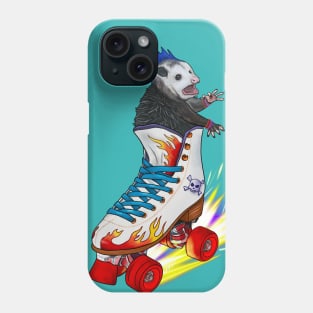 Rebellious Opossum With A Mohawk Running From Cops In A Skate - Oh No, The Po-Po! Phone Case