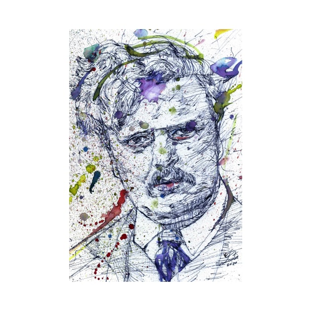 G. K. CHESTERTON watercolor and ink portrait.1 by lautir