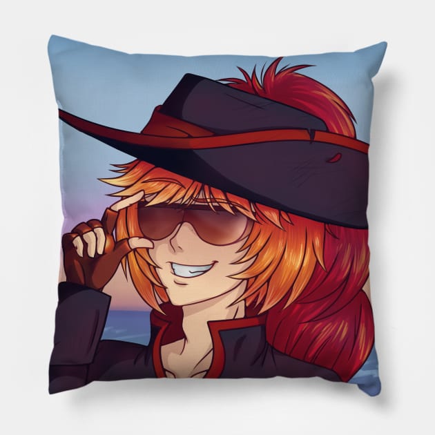 Pirate Sunset Pillow by SakuraDragon