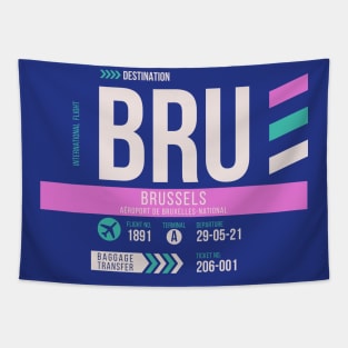 Brussels (BRU) Airport Code Baggage Tag Tapestry