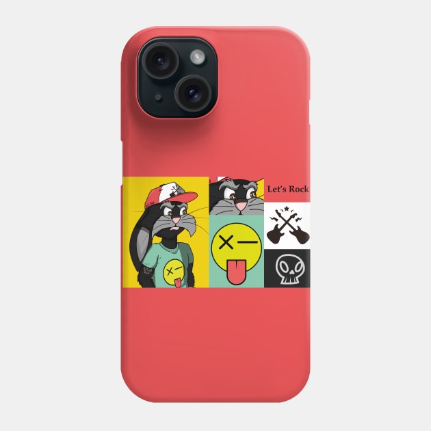 Collage of Black "Pink Nose" Rabbit nº0004 Phone Case by HarlinDesign