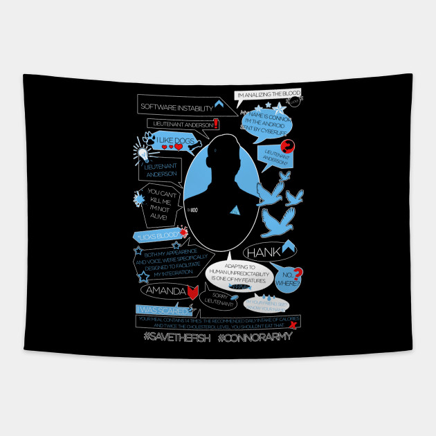 Connor Quotes Detroit Become Human Tapestry Teepublic