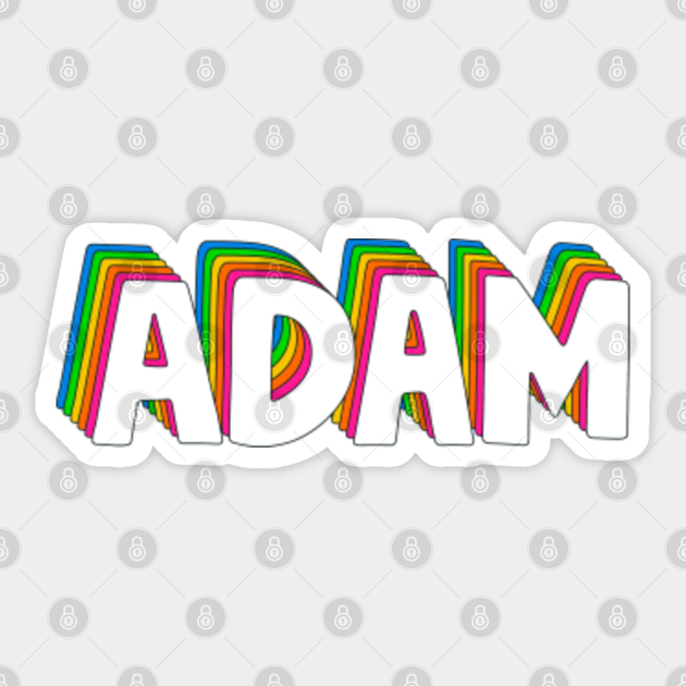 Hello My Name Is Adam Rainbow Name Tag Adam Aufkleber Teepublic De
