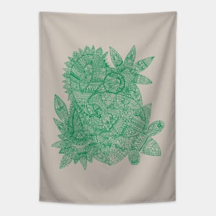Paisley Mandala Doodle - Green Tapestry