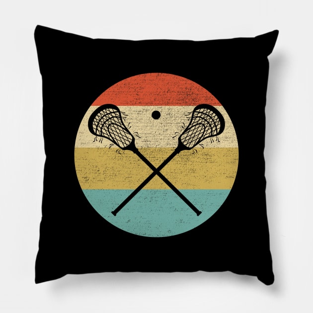 Lacrosse Retro Vintage Pillow by DragonTees