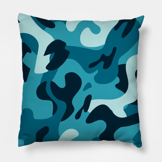 CAMO BLUE Pillow by Bombastik