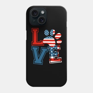 Paws Lover Usa Flag Phone Case