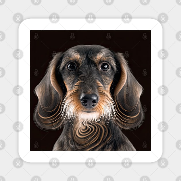 A Fractal Design of A Miniature Wire Hair Dachshund Magnet by daniel4510