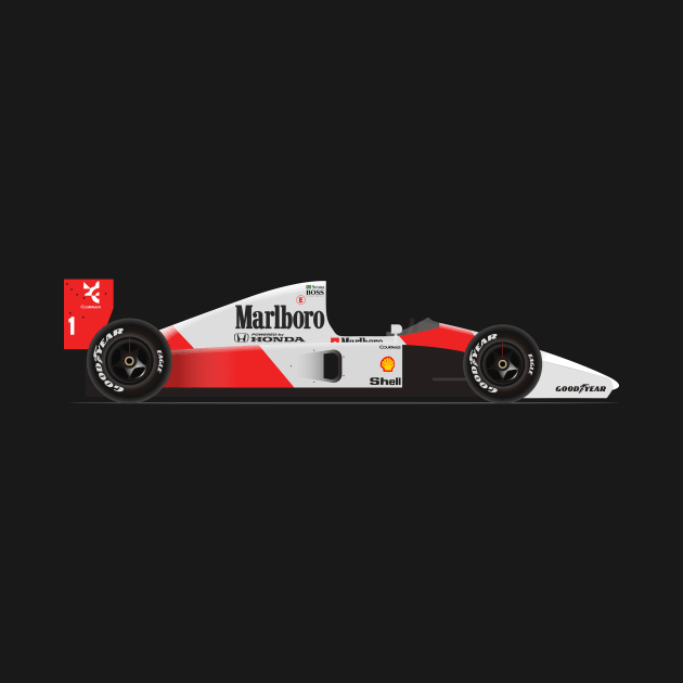 Ayrton Senna's McLaren Honda MP4/6 Illustration by Burro Wheel