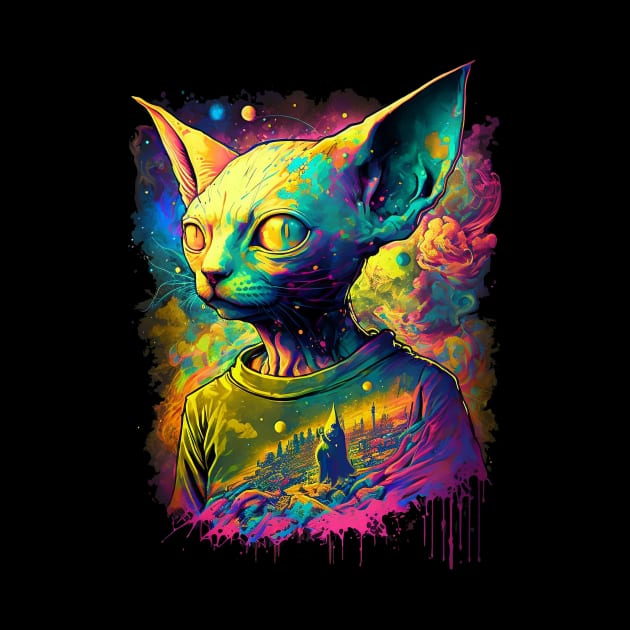 Psychedelic Sphynx Cat #2 by ElectricMint