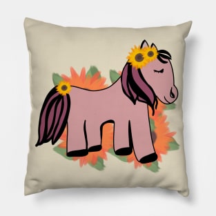 Pony with sunflowers Pillow