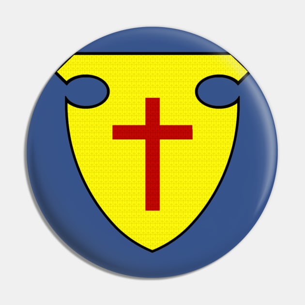 Christian Superhero Pin by J. Rufus T-Shirtery