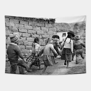 Vintage Children at Peru Tapestry