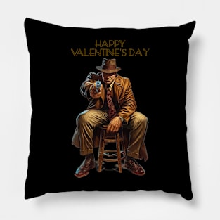 Happy Valentine’s Day. 1920’s art deco Gangster. Pillow