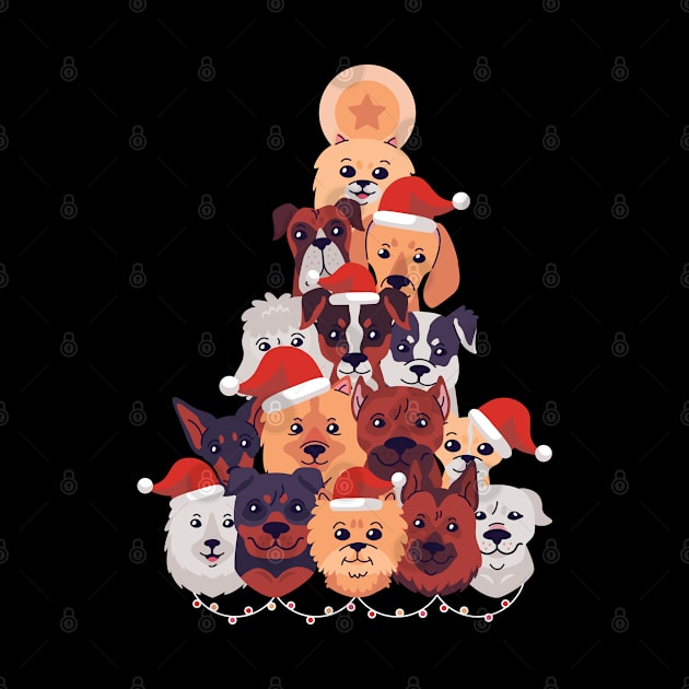 Dog Breeds Christmas Tree by OnepixArt