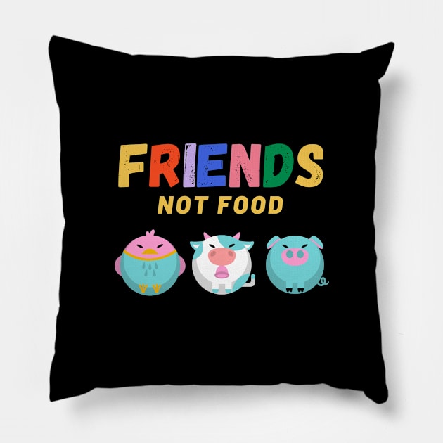 Friends Not Food Animal lover gift Pillow by Printorzo