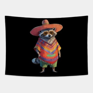 Raccoon Wearing a Sombrero Tapestry