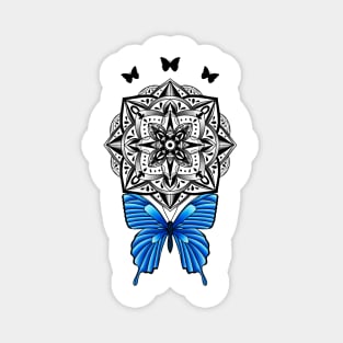 Butterfly and Mandala Magnet