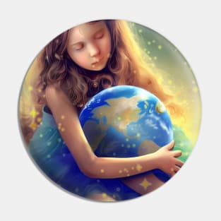 girl and earth Pin