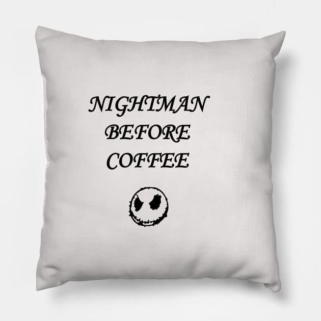 Nightmare Before Coffee Pillow by Souna's Store