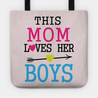 This Mom Loves Her Boys T-shirt Design Gift for children New year 2020. Tote