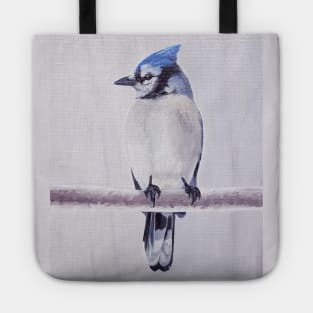 Blue Jay in Silver Light Tote