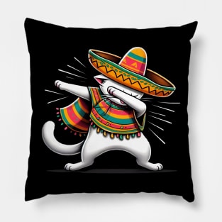 Cinco De Mayo Funny Mexican Cat Sombrero Poncho Pillow