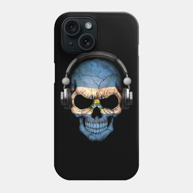 Dark Skull Deejay with El Salvador Flag Phone Case by jeffbartels