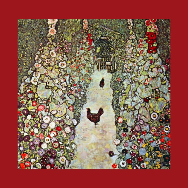 Garden Path with Chickens by Gustav Klimt by MasterpieceCafe