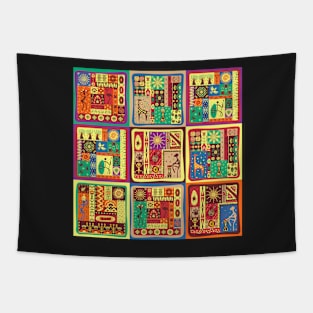 African Art Tribal Tiles Tapestry