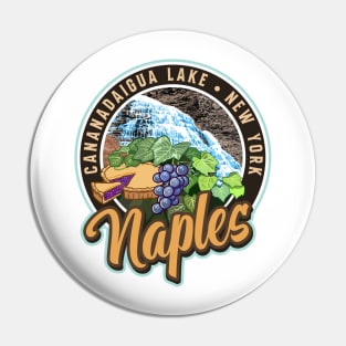 Naples New York Canandaigua Lake with Pie and Grapes Pin