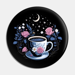 Coffee and Flowers Pin