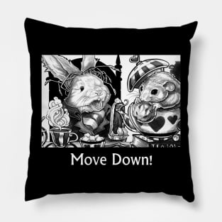 Wonderland - Tea Party - Move Down - White Outlined Version Pillow