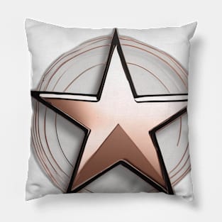 Metallic Rose Gold Star Emblem Design No. 509 Pillow