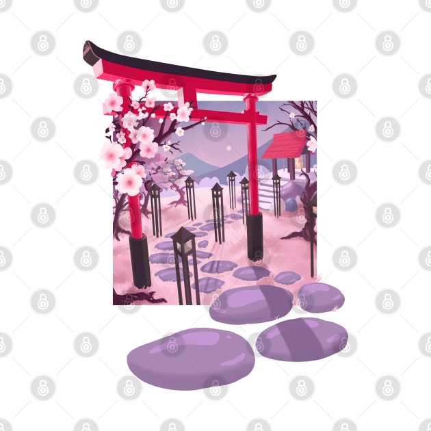 Sakura Temple - inspired by Matsuo Basho by ClaudiaRinaldi