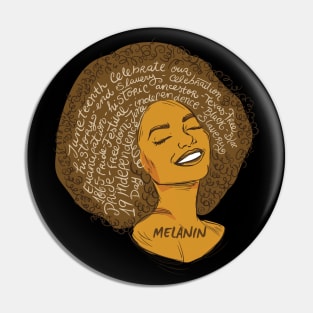 Black Woman Afro African American History Pin