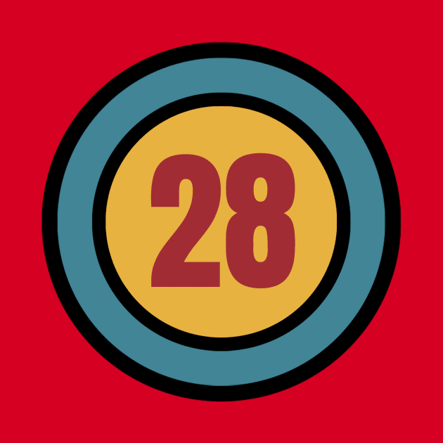 The Number 28 - twenty eight - twenty eighth, 28th by Siren Seventy One