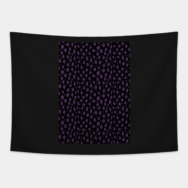 Black and purple Spot Dalmatian Pattern Tapestry by Juliewdesigns