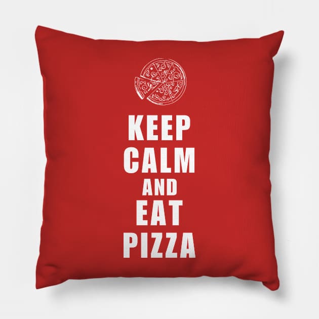 keep calm and eat pizza Pillow by bisho2412