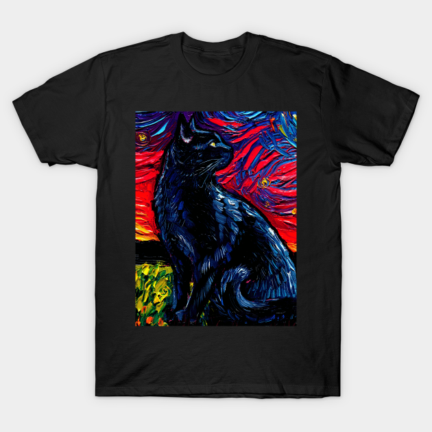 Black Cat Night 2 VERSION 2 - Black Cat - T-Shirt
