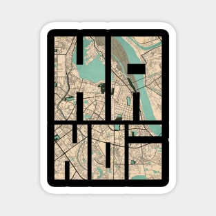 Hanoi, Vietnam City Map Typography - Vintage Magnet