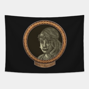 Melancholy Girl (frame coper celtic rope fabric rim) Tapestry