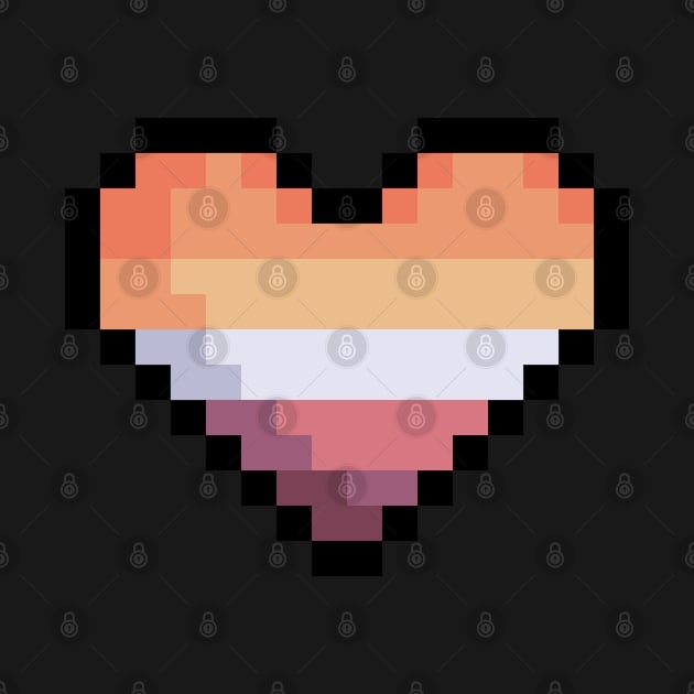 Pixel Lesbian Flag Heart by rafagars