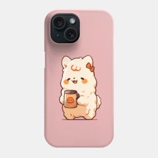 cute llama drinking hot chocolate Phone Case