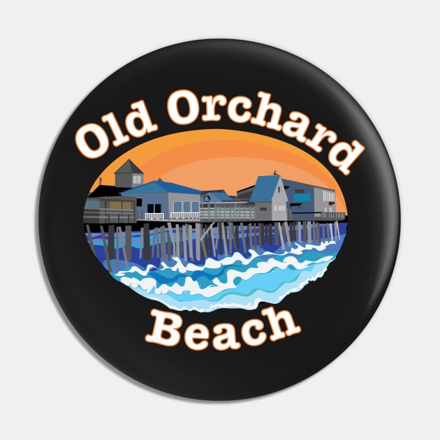 Old Orchard beach Pier Pin by ACGraphics