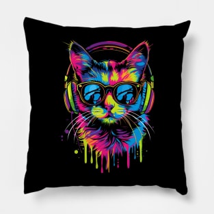 Cat DJ Spin-off Pillow