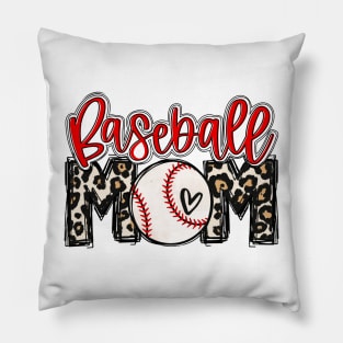 Baseball Mom Leopard Baseball Mama Pillow