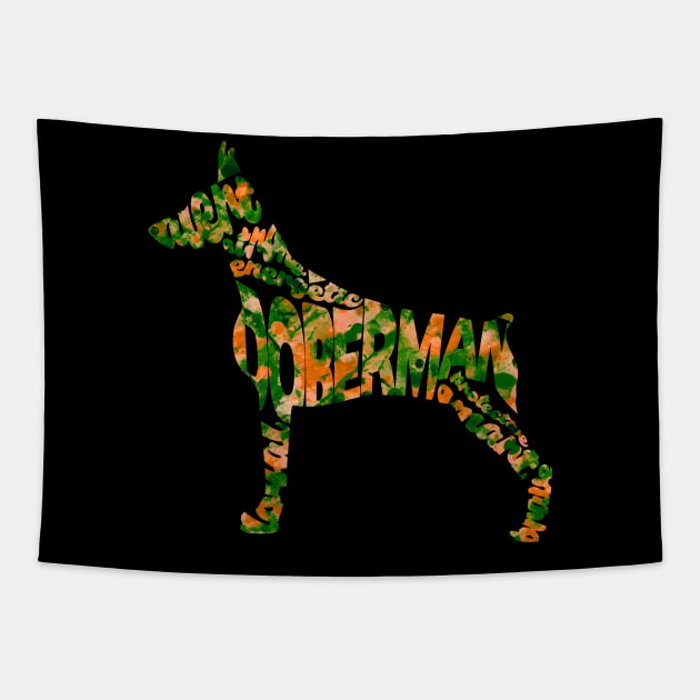 Doberman Pinscher Tapestry by inspirowl