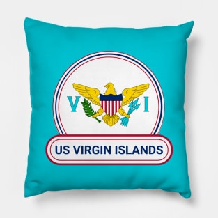 US Virgin Islands Country Badge - US Virgin Islands Flag Pillow